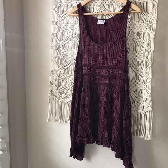 Free People intimately sleeveless ruffled lace polka dot sz S mini dress - Picture 1 of 8
